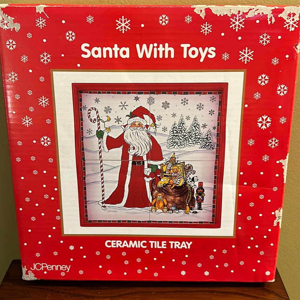 Christmas in July - Vintage JC Penney Holiday Christmas Ceramic Tile Tray - Picture 10 of 13